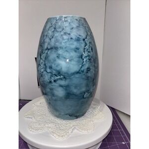 Genuine Italian Art Glass Vase Franco Italy Pastel Green Blue Colored No 620